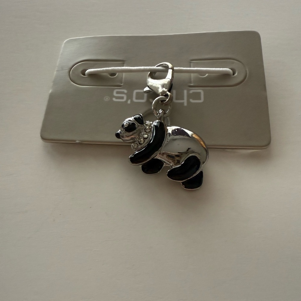 Chico's Silver and Black Panda Charm
